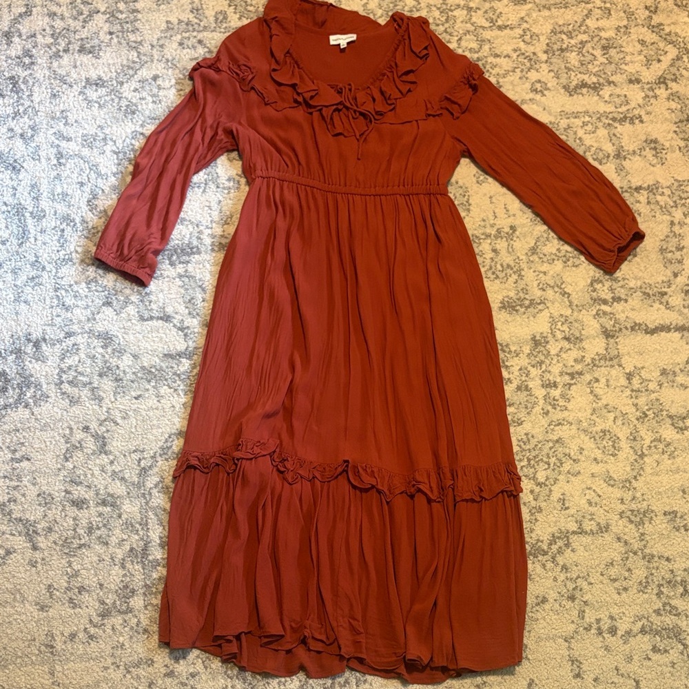 Gibson Latimer Terracotta Boho Maxi Dress